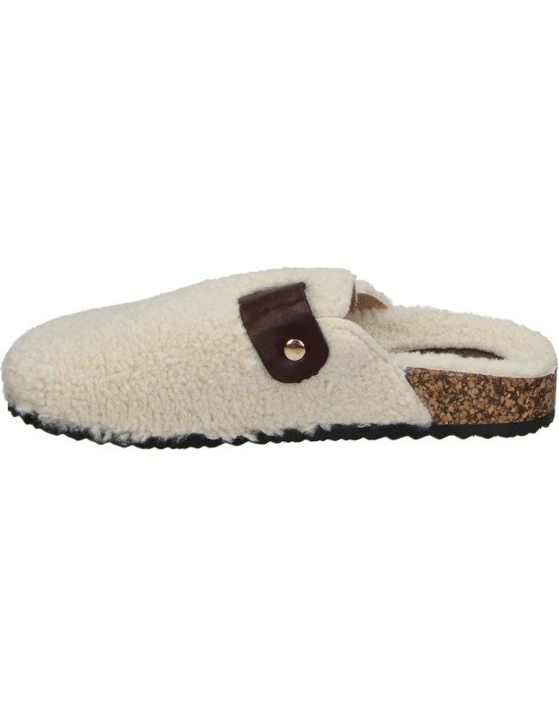 Zuecos STAY con Borreguito para Mujer color Beige con Detalles l27-3301