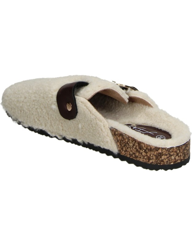 Zuecos STAY con Borreguito para Mujer color Beige con Detalles l27-3301