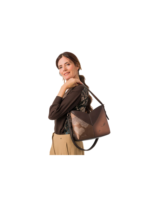Bolso ANEKKE con Dibujo Decorativo para Mujer color Marrón y Camel 43822-449