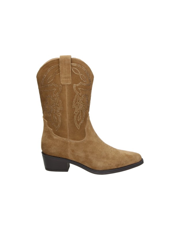 Botas Cowboy EVA PARIS con Bordado para Mujer color Camel 29761
