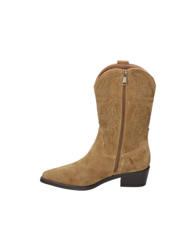 Botas Cowboy EVA PARIS con Bordado para Mujer color Camel 29761
