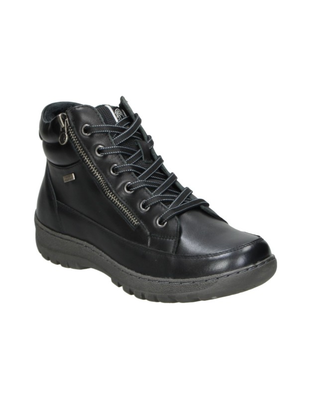 Botines CORONEL TAPIOCA con Cordones y Cremallera para Mujer color Negro T580-11