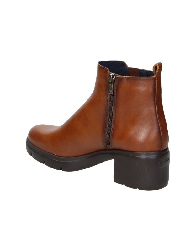 Botines FLUCHOS de Piel con Tacón para Mujer color Marrón F2109