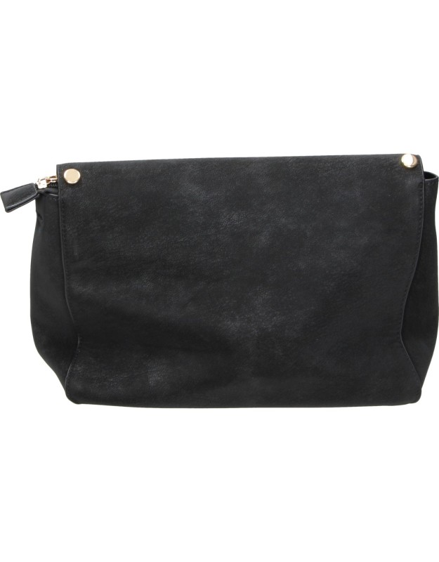 Bolso Bandolera LAURA SANZ con Solapa y Tachuelas para Mujer color Negro C609
