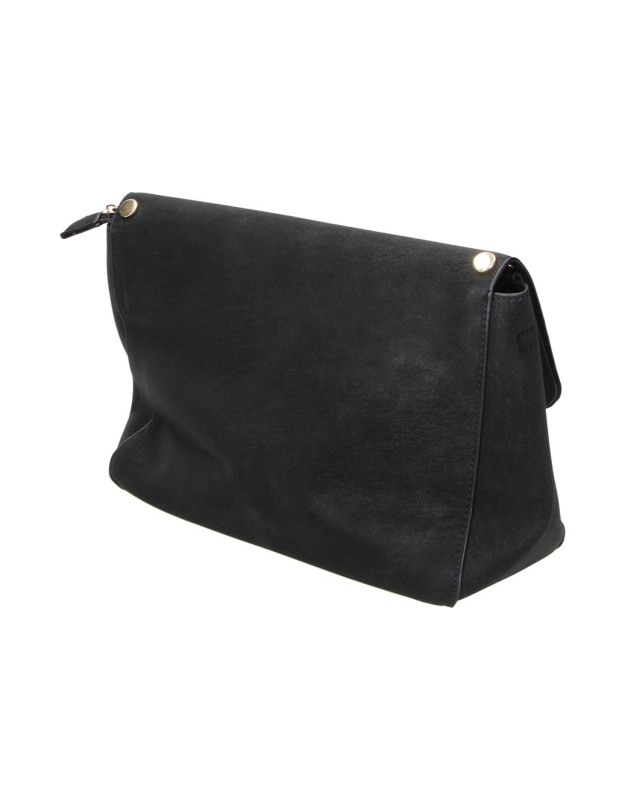 Bolso Bandolera LAURA SANZ con Solapa y Tachuelas para Mujer color Negro C609