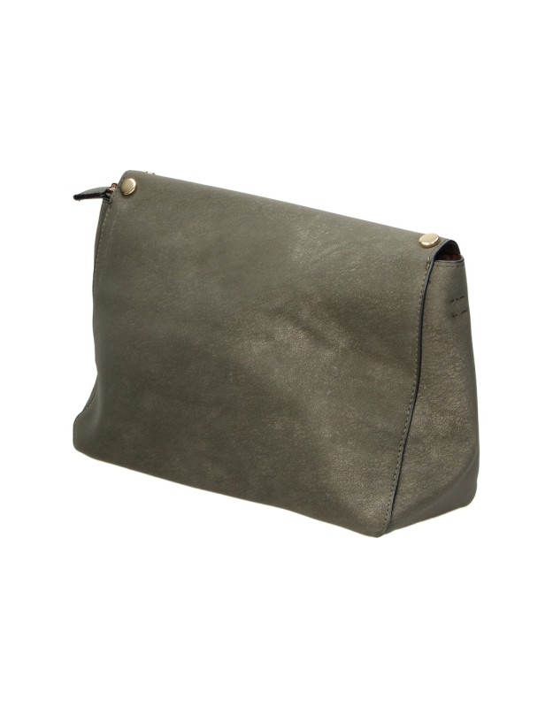 Bolso Bandolera LAURA SANZ con Solapa y Tachuelas para Mujer color Verde C609