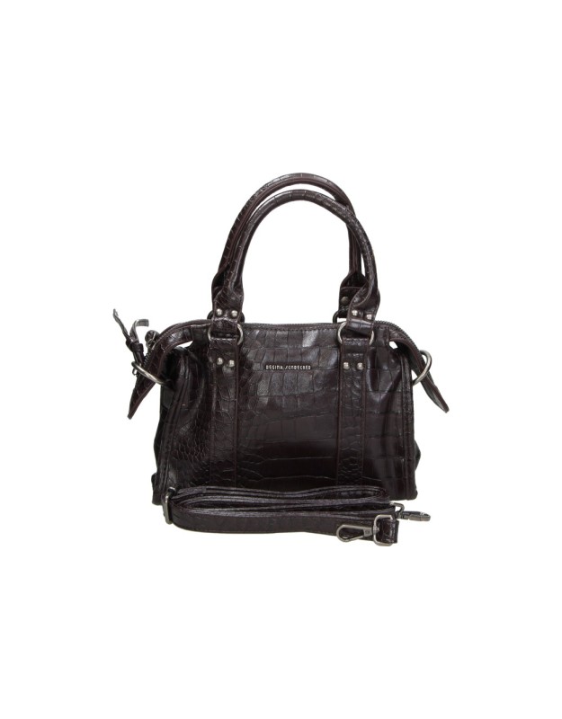 Bolso Bowling LAURA SANZ efecto Coco para Mujer color Marrón Chocolate R S6344