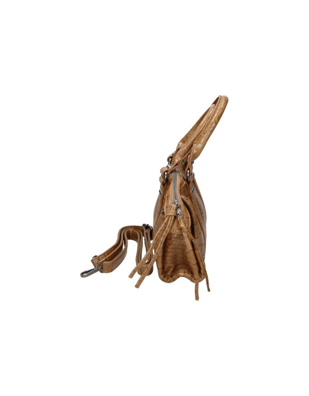 Bolso Bowling LAURA SANZ efecto Coco para Mujer color Camel R S6344