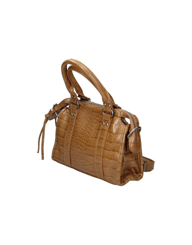 Bolso Bowling LAURA SANZ efecto Coco para Mujer color Camel R S6344