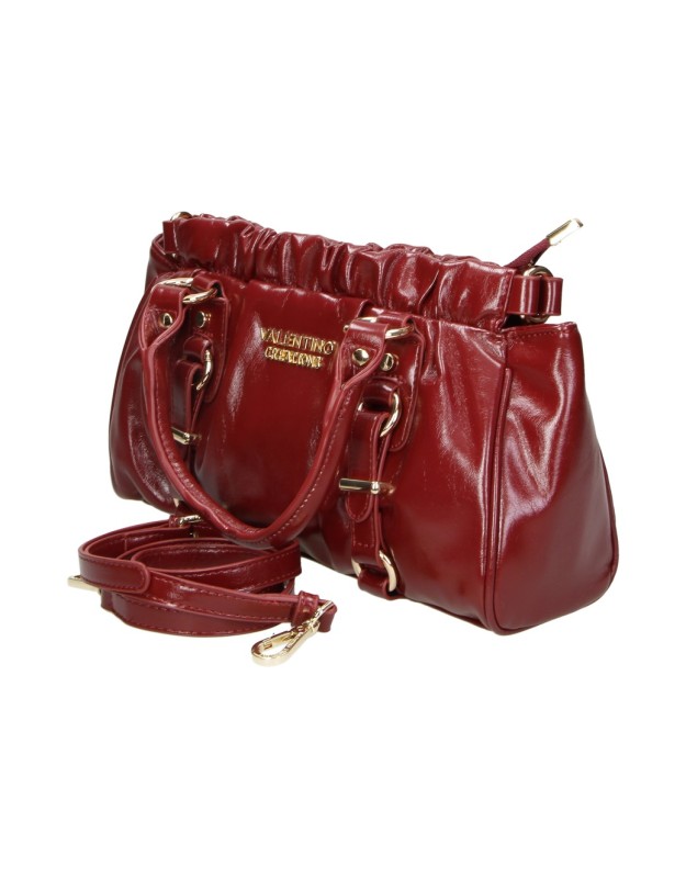 Bolso de Mano LAURA SANZ con Diseño Fruncido Rojo V C623
