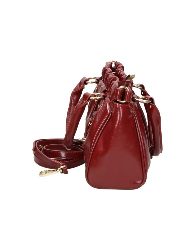 Bolso de Mano LAURA SANZ con Diseño Fruncido Rojo V C623
