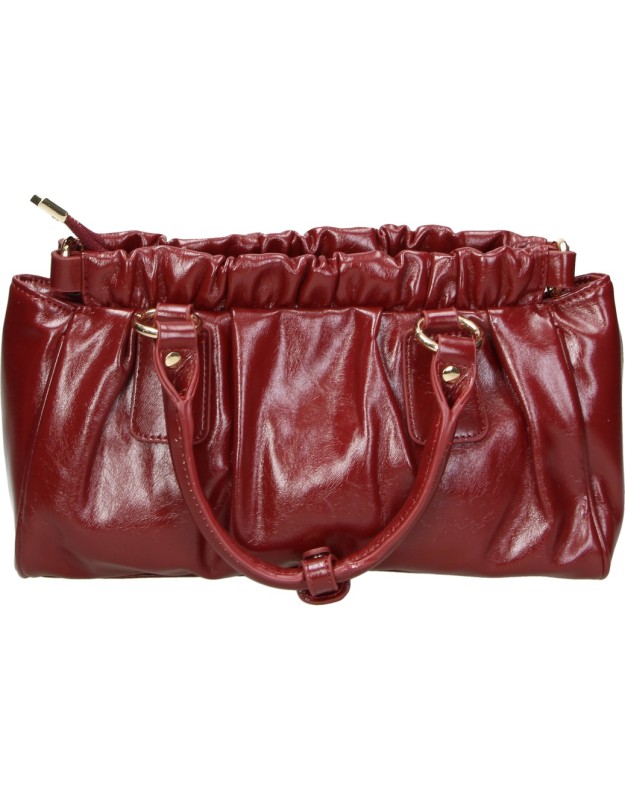 Bolso de Mano LAURA SANZ con Diseño Fruncido Rojo V C623