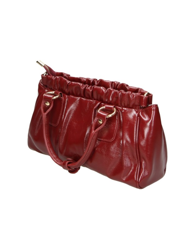 Bolso de Mano LAURA SANZ con Diseño Fruncido Rojo V C623