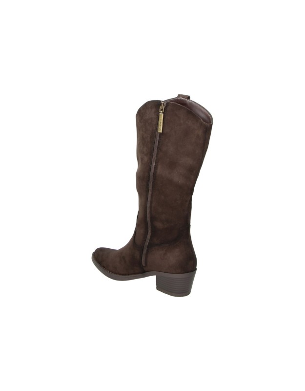 Botas Altas REFRESH para Mujer Estilo Cowboy con Tacón en Marrón 176145