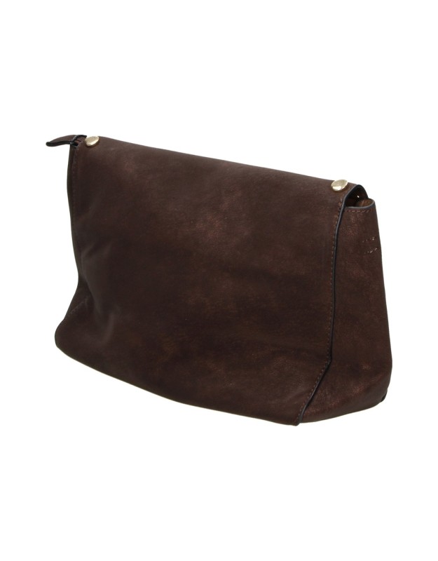 Bolso Bandolera LAURA SANZ con Solapa y Tachuelas para Mujer color Marrón Chocolate B C609