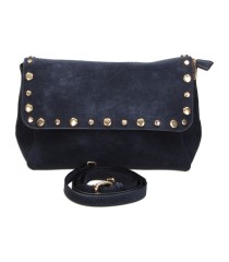 Bolso Bandolera LAURA SANZ con Solapa y Tachuelas para Mujer color Azul Marino B C609