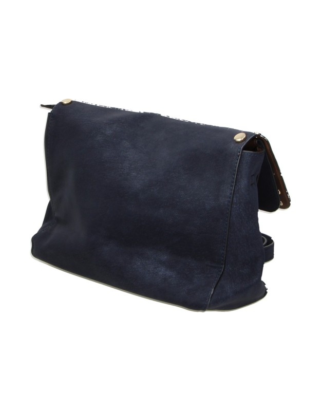 Bolso Bandolera LAURA SANZ con Solapa y Tachuelas para Mujer color Azul Marino B C609