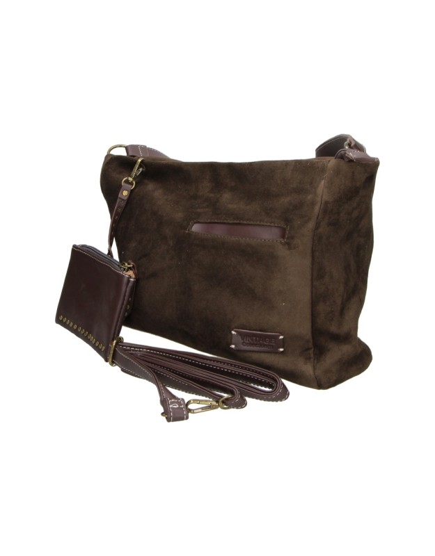 Bolso Shopper LAURA SANZ con Accesorio color Marrón Choco M DLX260468