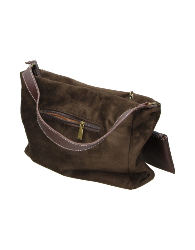 Bolso Shopper LAURA SANZ con Accesorio color Marrón Choco M DLX260468