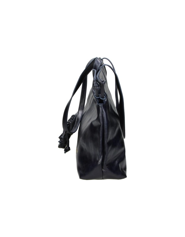 Bolso Shopper LAURA SANZ Brillante con Accesorio color Azul Marino R S6389