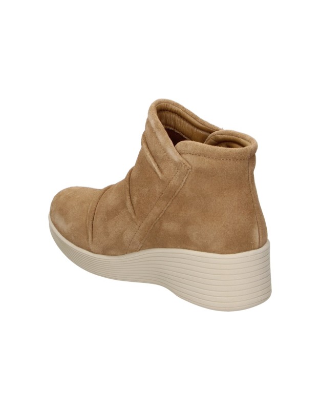 Botines de Cuña SKECHERS para Mujer Marrón con Cremallera y Flecos 169171-CSNT