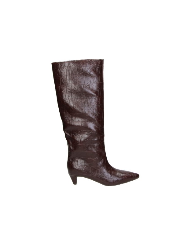 Botas de Tacón D’ANGELA Altas Caña Ancha para Mujer Color Marrón DDN31885