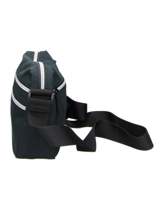 Bandolera BEMYND para Mujer color Negro con Doble Cremallera y Correa Ajustable BM1031
