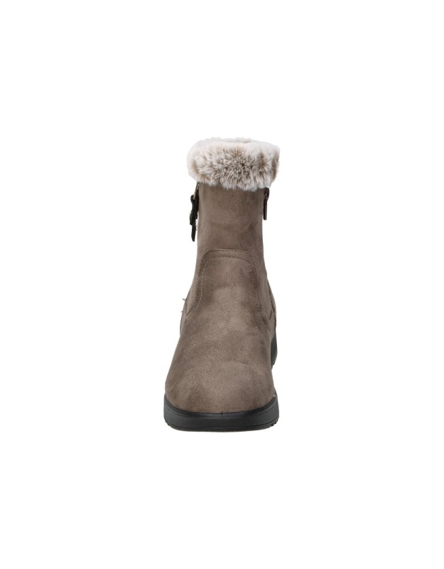 Botines con Cuña AMARPIES para Mujer Taupe con Borreguito ATL31140
