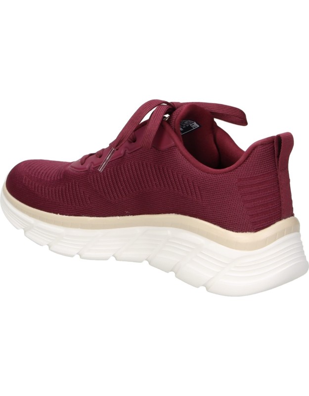 Zapatillas SKECHERS Bobs Hi Flex para Mujer en Burdeos con Suela Blanca 117385-burg