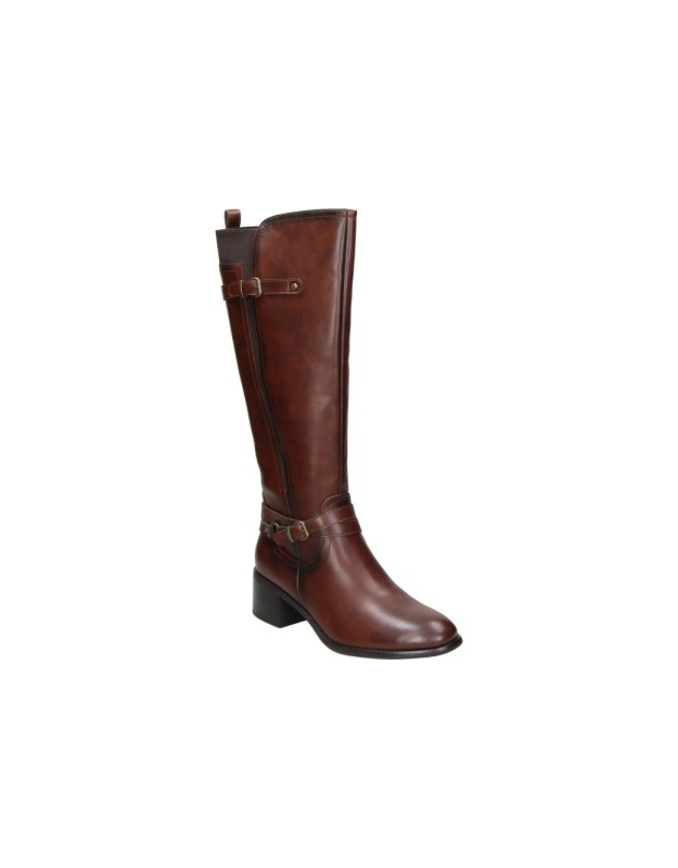 Botas altas de tacón D'Angela DHS31953 marrones para mujer