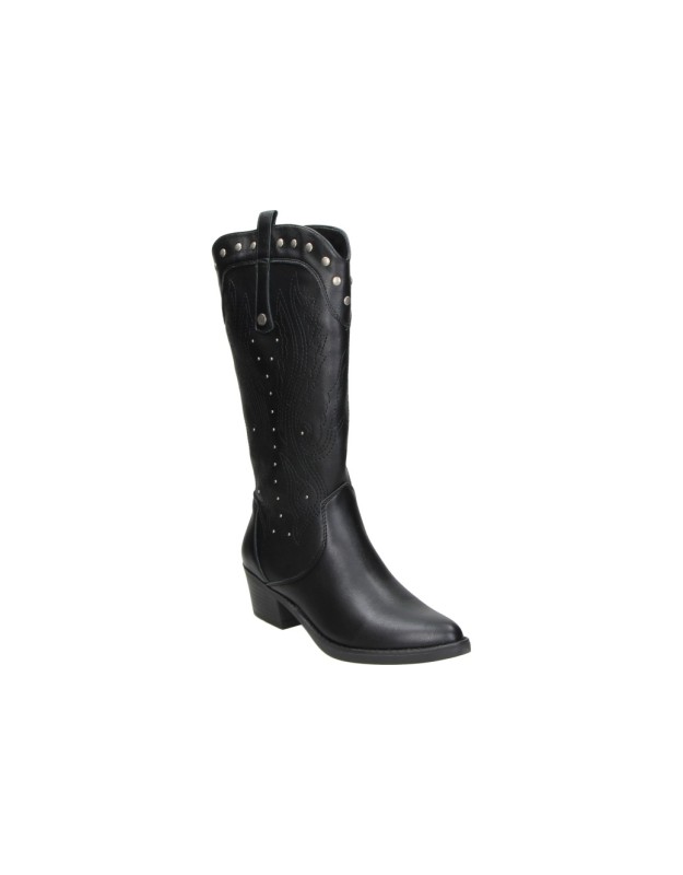 Botas Cowboy RERFRESH para Mujer en Negro con Tachuelas 176149