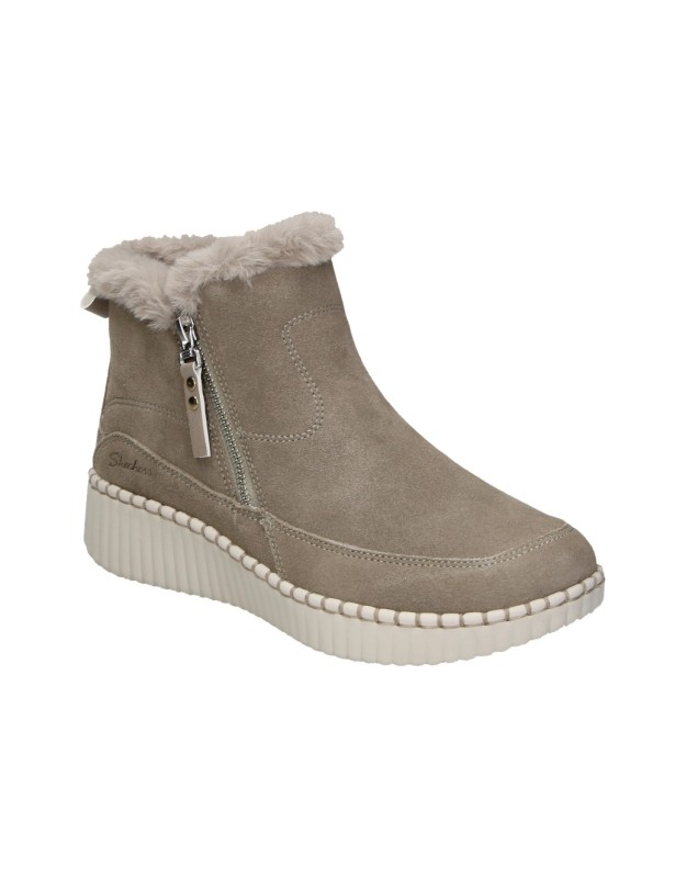 Botines SKECHERS Relaxed Fit: Wilshire Blvd Fresh Zip para Mujer en Taupe168108-tpe