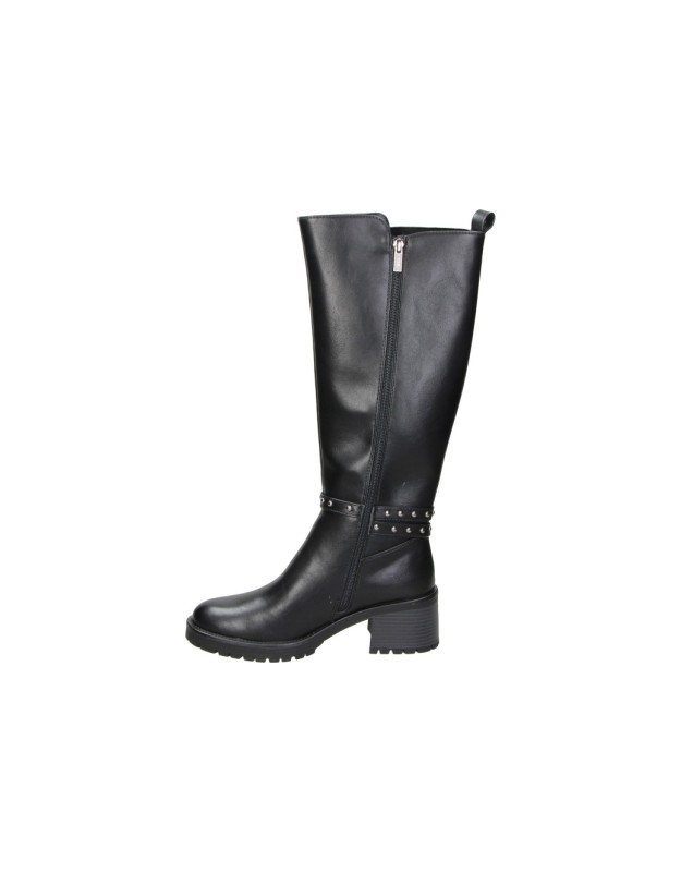 Botas de Tacón XTI para Mujer Negra con Detalle de Hebilla y Tachuelas 146081