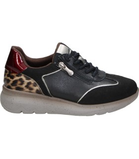 Zapatos de Piel CALZAZUL-FLEX para Mujer Negro con Detalles en Animal Print 8003