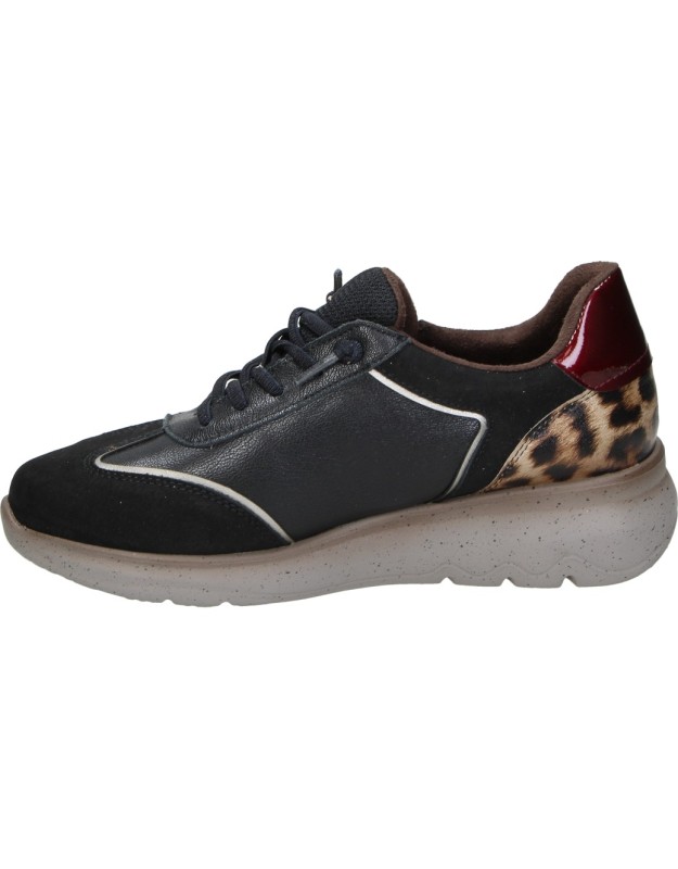 Zapatos de Piel CALZAZUL-FLEX para Mujer Negro con Detalles en Animal Print 8003