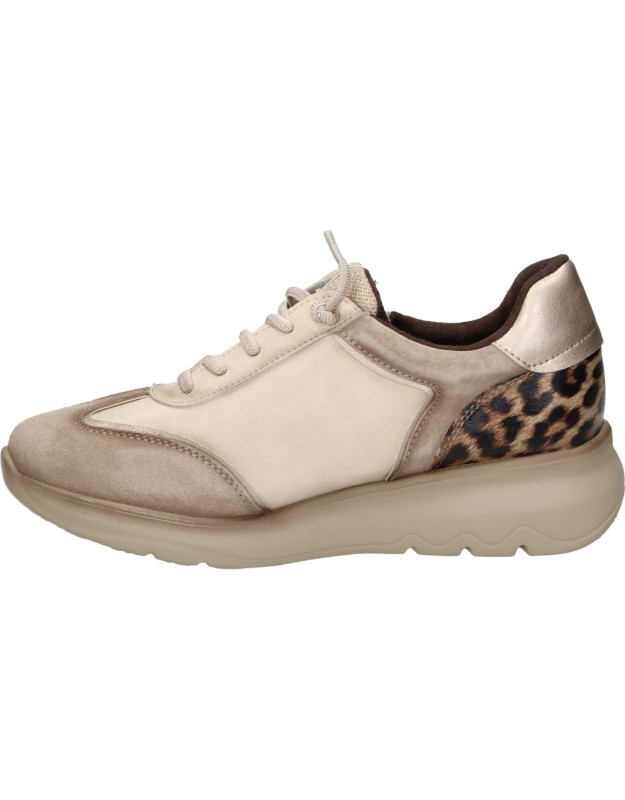 Zapatos de Piel CALZAZUL-FLEX para Mujer Beige con Detalles en Animal Print 8003