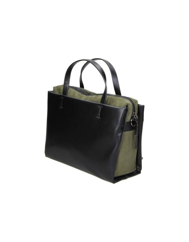 Bolso Bandolera DEVOTA&LOMBA para Mujer color Negro y Verde con Asas y Correa Ajustable 160512