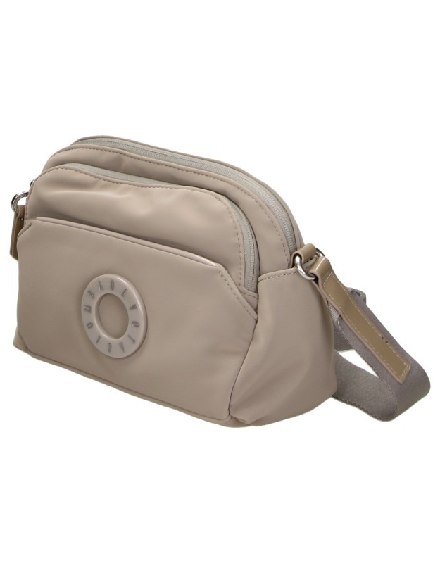 Bandolera DEVOTA&LOMBA para Mujer color Taupe con Doble Compartimento y Correa Ajustable 261591