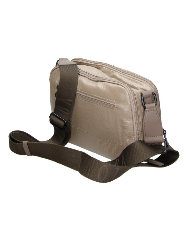 Bandolera DEVOTA&LOMBA para Mujer color Taupe con Bolsillo Frontal y Correa Ajustable 261611
