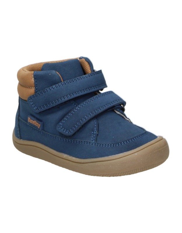 Botas barefoot PEKES para Niño en Color Azul Marino con Doble Cierre Adhesivo 1011