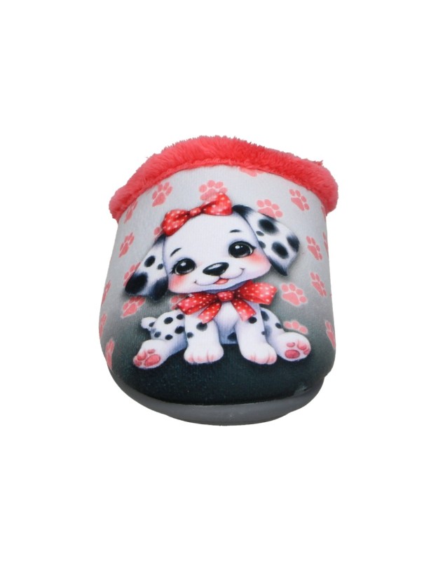 Zapatillas de Casa VULCA-BICHA para Niña en Color Rojo con Dibujo de Dalmata 1289