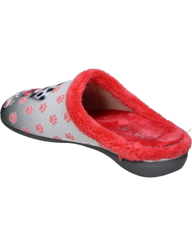 Zapatillas de Casa VULCA-BICHA para Niña en Color Rojo con Dibujo de Dalmata 1289