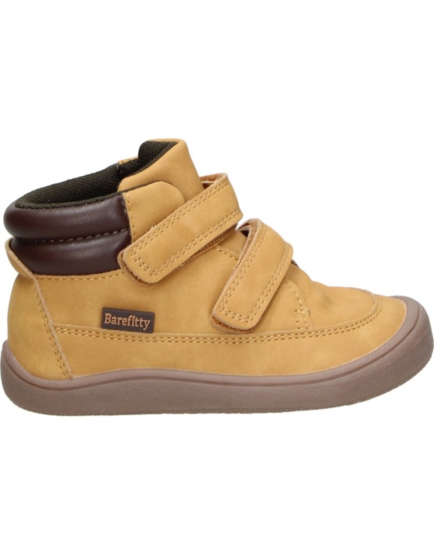 Botas barefoot PEKES 1011 en camel para niño con doble velcro