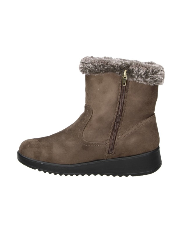 Botines con Cuña AMARPIES para Mujer Taupe con Borreguito ATL31140