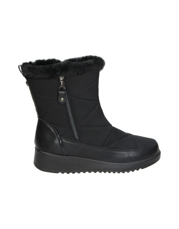 Botines de cuña con pelo AMARPIES atl31138 negros para mujer