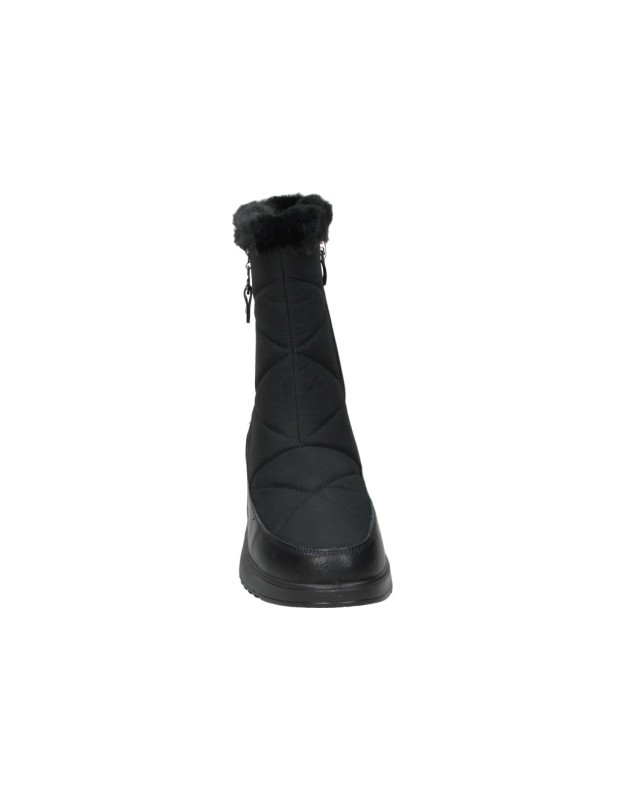 Botines de cuña con pelo AMARPIES atl31138 negros para mujer