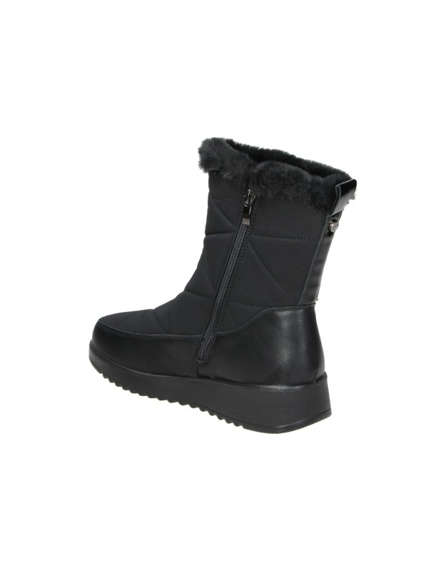 Botines de cuña con pelo AMARPIES atl31138 negros para mujer