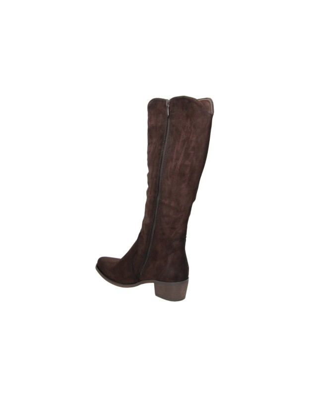 Botas cowboy altas con tacón SKASUAL 1424006 marrones para mujer