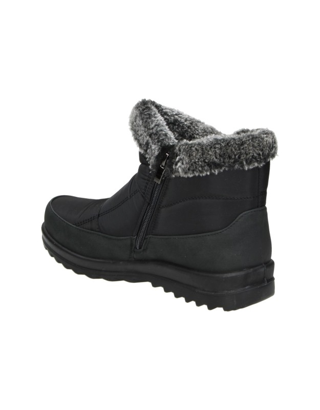 Botines planos con pelo TREINTAS l4671 negros para mujer