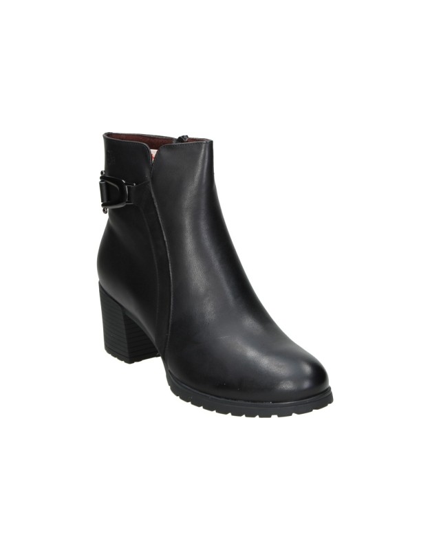 Botines de piel con tacón TREINTAS 4624 negros para mujer